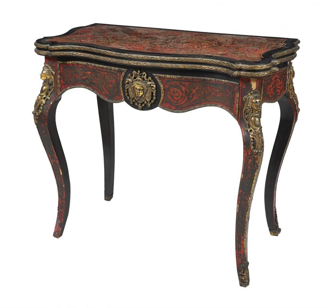 A Modern Grand Tour Furniture A Napoleon III Ebonised, Tortoiseshell Card Table, Circa 1870 3 A Modern Grand Tour Furniture A Napoleon III Ebonised, Tortoiseshell Card Table, Circa 1870