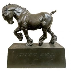 A Modern Grand Tour 19th Century Black Painted Plaster Horse Curiosities