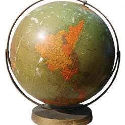 A Modern Grand Tour Vintage Geographical Globe On Wooden Base The Library