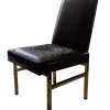 A Modern Grand Tour A Set Of Four Gilt Metal And Brown Leather Chairs Furniture