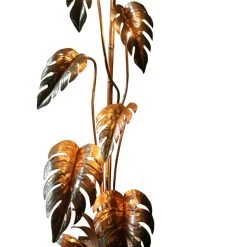 A Modern Grand Tour Brass Leaf Floor Lamp