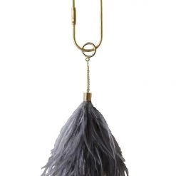 A Modern Grand Tour Feather Keyring In Dove