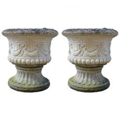 A Modern Grand Tour Pair Of Garden Urns PLASTER