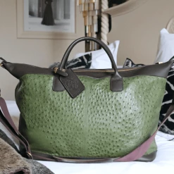 A Modern Grand Tour Large Aynhoe Overnight Bag In Green