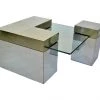 THE AYNHOE PARK COLLECTION Cubist Mirrored Chrome And Glass Table Furniture
