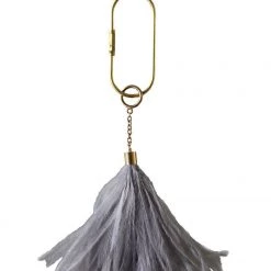 A Modern Grand Tour Feather Keyring In Cloud