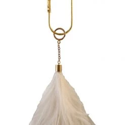 A Modern Grand Tour Feather Keyring In Natural