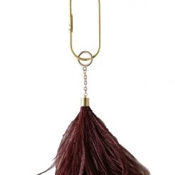 A Modern Grand Tour Feather Keyring In Mocha