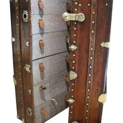 A Modern Grand Tour Brown Leather Wardrobe Trunk