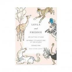 A Modern Grand Tour Party Animals Wedding Invitation