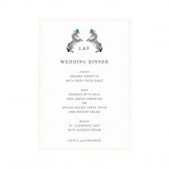 A Modern Grand Tour Party Animals Menu