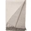 A Modern Grand Tour The Salon Jura Reversible Lambswool Angora Throw Flannel White