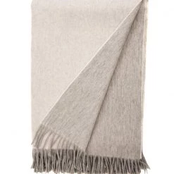 A Modern Grand Tour The Salon Jura Reversible Lambswool Angora Throw Flannel White
