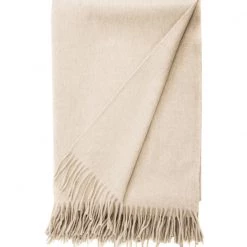 A Modern Grand Tour The Bedroom Lambswool Angora Throw Mushroom