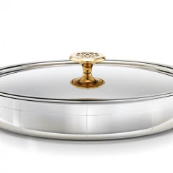 A Modern Grand Tour Ondine Platine Oval Roasting Pan Kitchenware