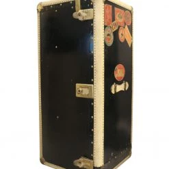 A Modern Grand Tour Vintage Black And White Wardrobe Trunk